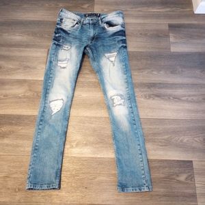 Southpole Flex movement light denim stone washed distressed jeans skinny 30  32
